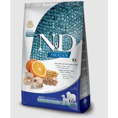 Clarins Farmina N&D Ocean Merluzzo E Farro Cani Adulti Taglia Media E Grande Sacco 12kg