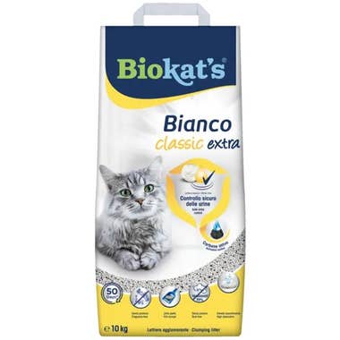 Clarins Biokat's Bianco Classic Extra Lettiera Con Carbone Attivo Per Gatti 10kg Trasporto libero internazionale