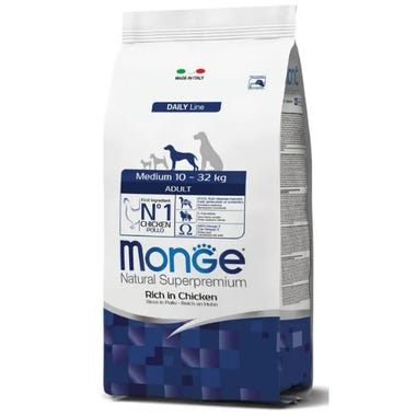 Clarins Monge Ricco Di Pollo Cibo Secco Cani Adulti Taglia Media Sacco 12Kg