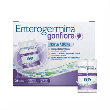 Clarins Enterogermina Gonfiore Integratore Alimentare con Probiotici Enzimi Digestivi e Fermenti Lattici Gusto Pesca 20 bustine Spedizione Gratuita