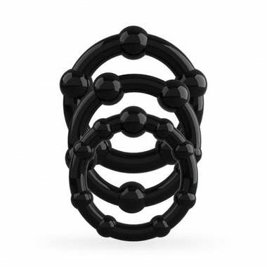 Clarins Crushious Triple Bead Set di Anelli per il Pene Neri