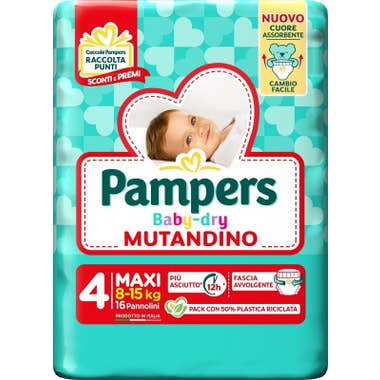 Clarins Pampers Babydry Mutandino Taglia 4 (8-15 Kg) 16 Pezzi Grande vendita
